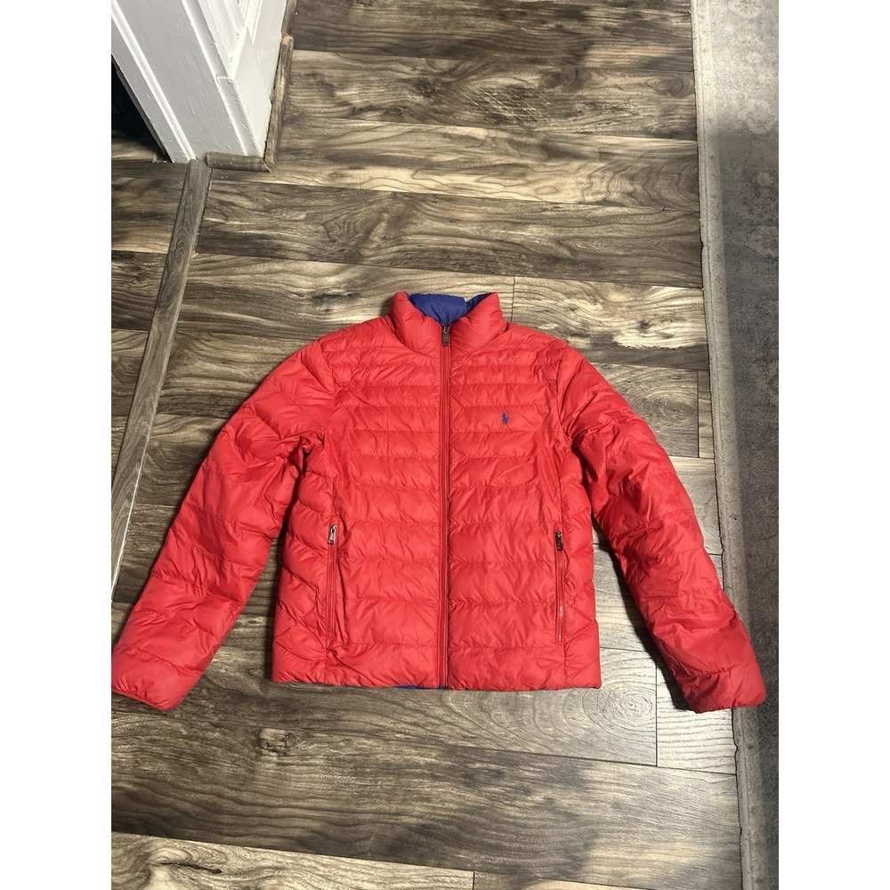 POLO Ralph Lauren Kids Red/Blue Reversible Puffer Jacket Lightweight XL 18/20